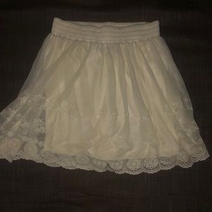 High waisted white skirt